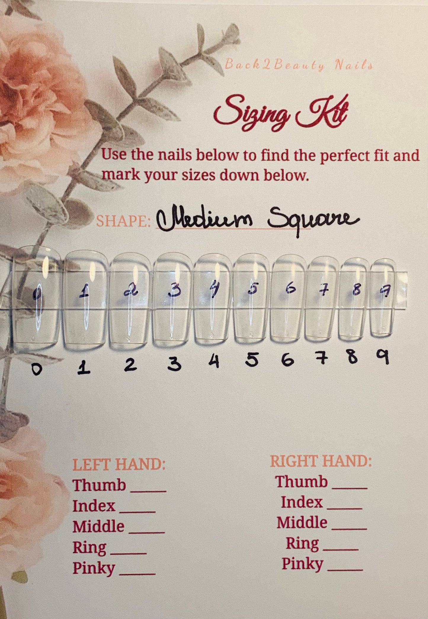 Nail Sizing Kit/Press On Nails/Ready To Ship