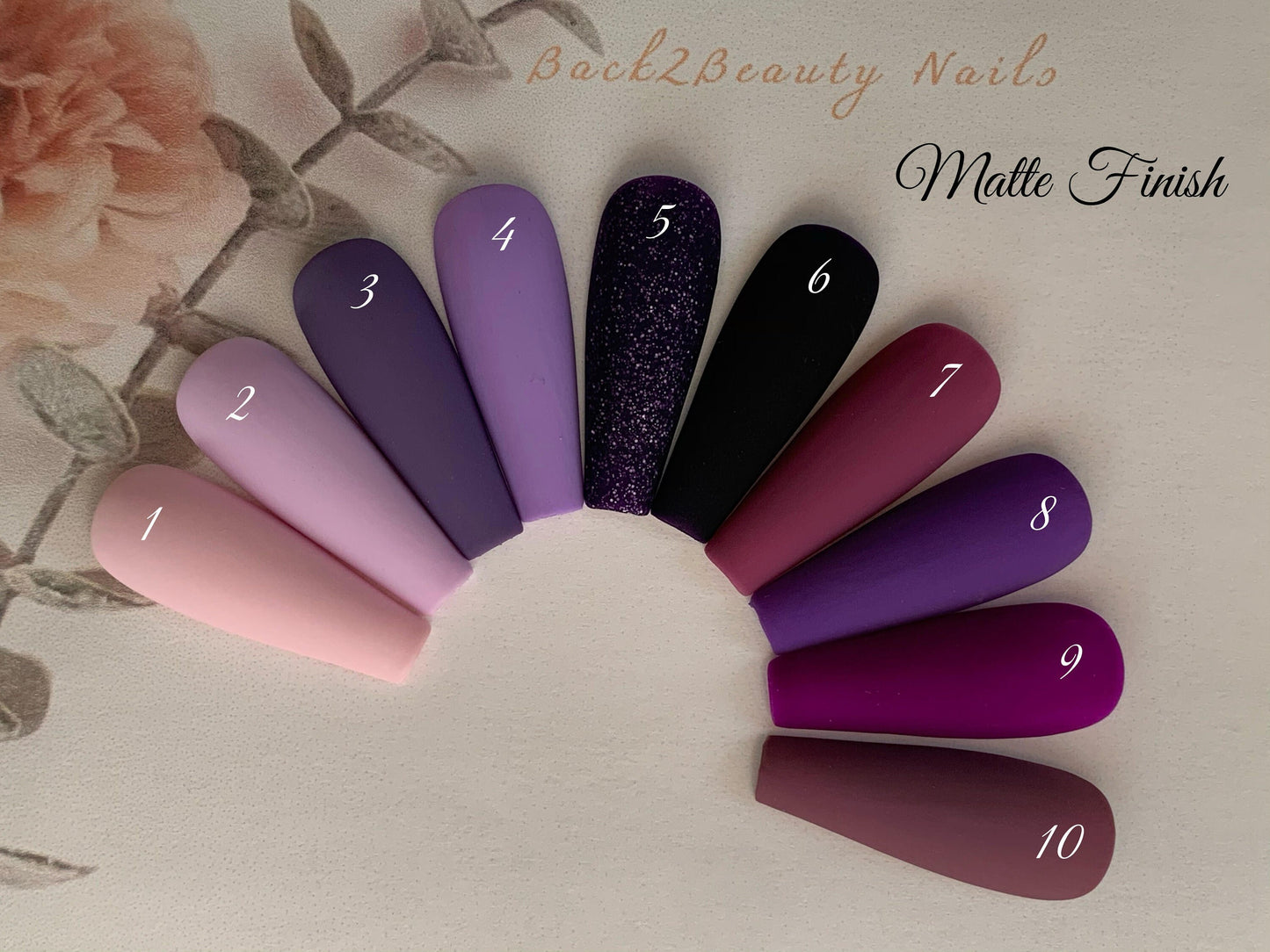 Purple Press on Nails with Glossy or Matte Finish/ Handmade glue on Nails/ Fake Nails/ Reusable Press Nails/ Coffin/ Stiletto/ Square/Almond