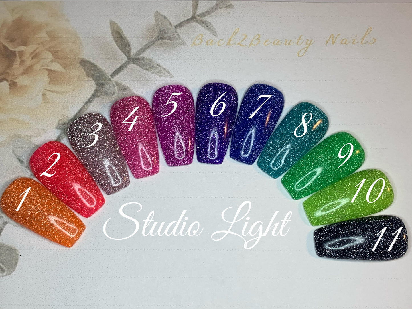 Reflective Glitter Collection/ Glitter Press on Nails/ Handmade Fake Nails