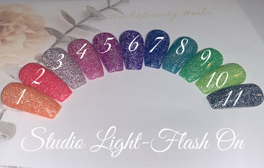 Reflective Glitter Collection/ Glitter Press on Nails/ Handmade Fake Nails