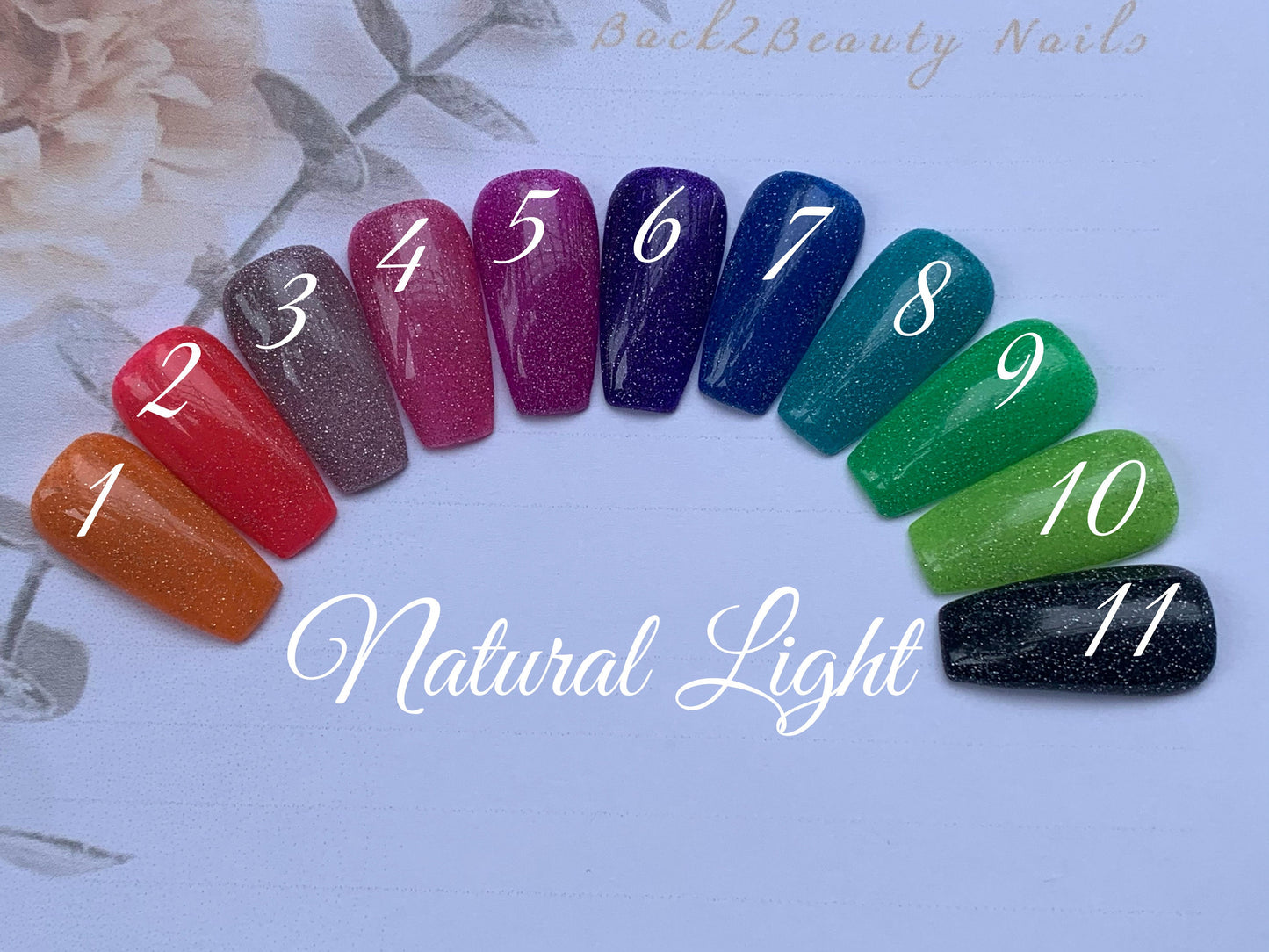 Reflective Glitter Collection/ Glitter Press on Nails/ Handmade Fake Nails