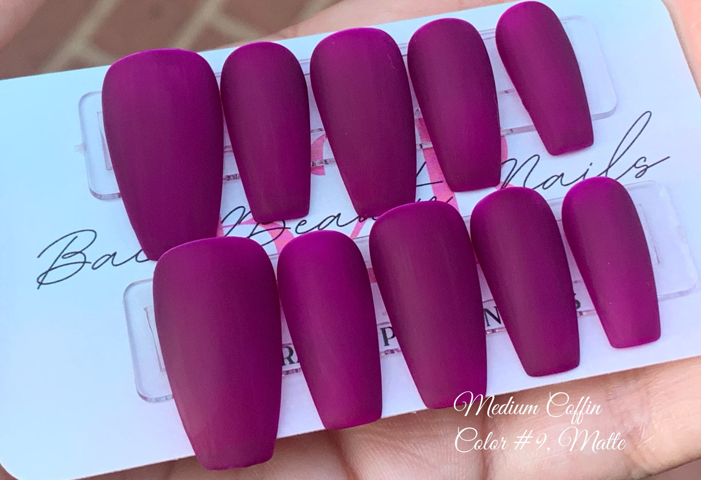 Purple Press on Nails with Glossy or Matte Finish/ Handmade glue on Nails/ Fake Nails/ Reusable Press Nails/ Coffin/ Stiletto/ Square/Almond