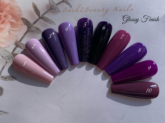 Purple Press on Nails with Glossy or Matte Finish/ Handmade glue on Nails/ Fake Nails/ Reusable Press Nails/ Coffin/ Stiletto/ Square/Almond