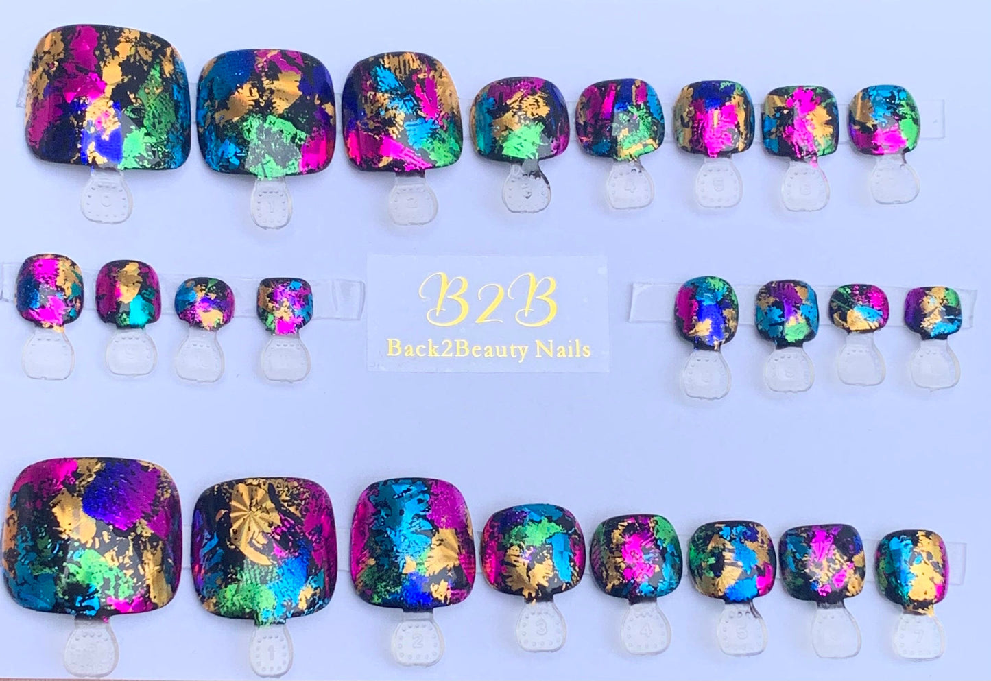Colorful Festival Press On Toenails/ Carnival Press on Toenails