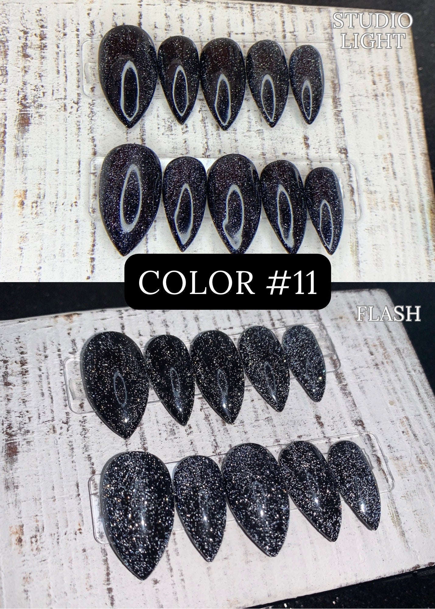 Reflective Glitter Collection/ Glitter Press on Nails/ Handmade Fake Nails