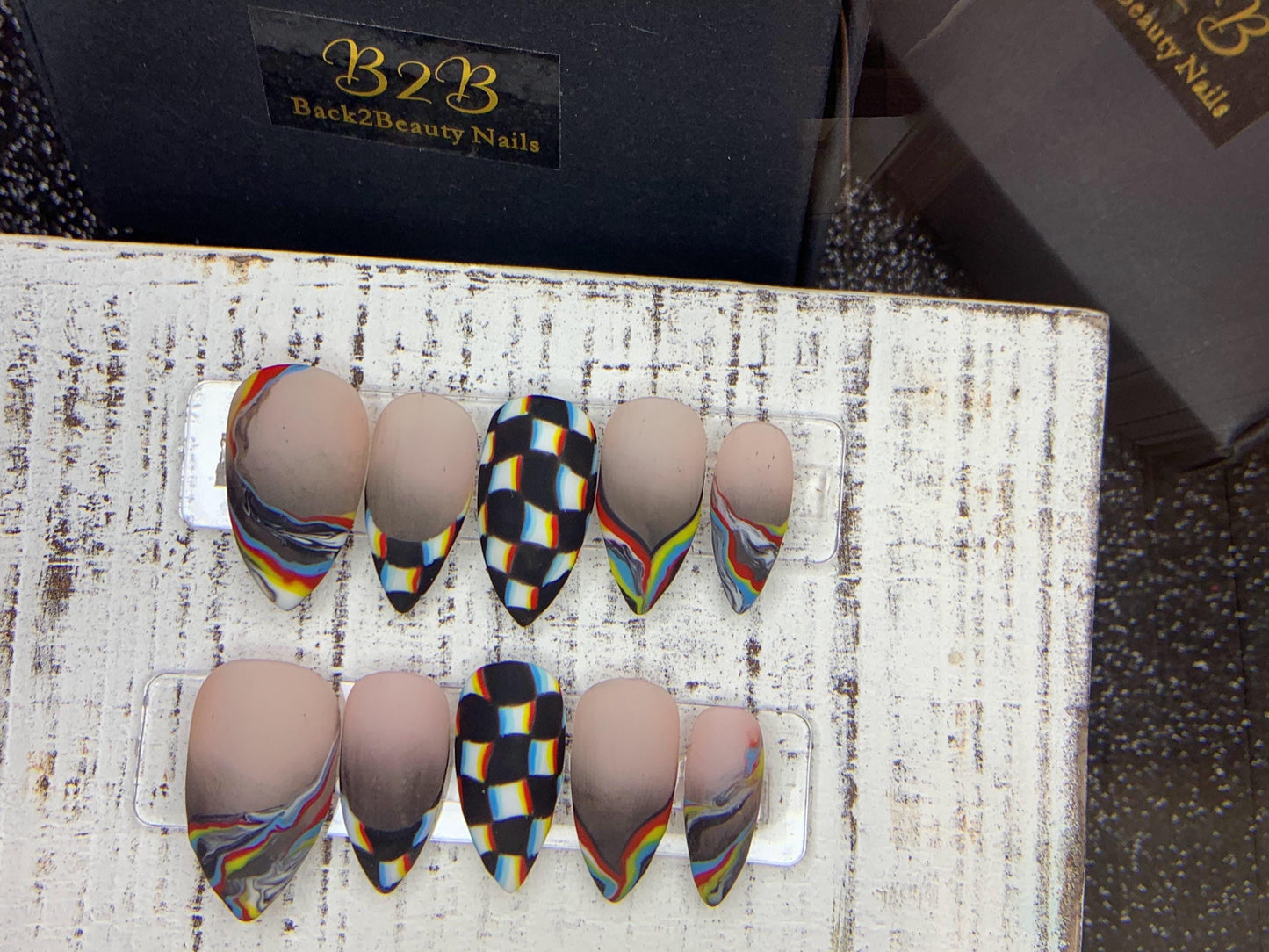 Optical Illusion Nails/ Trippy Press on Nails/ Reusable Unique Press on Nails/ Limited quantity