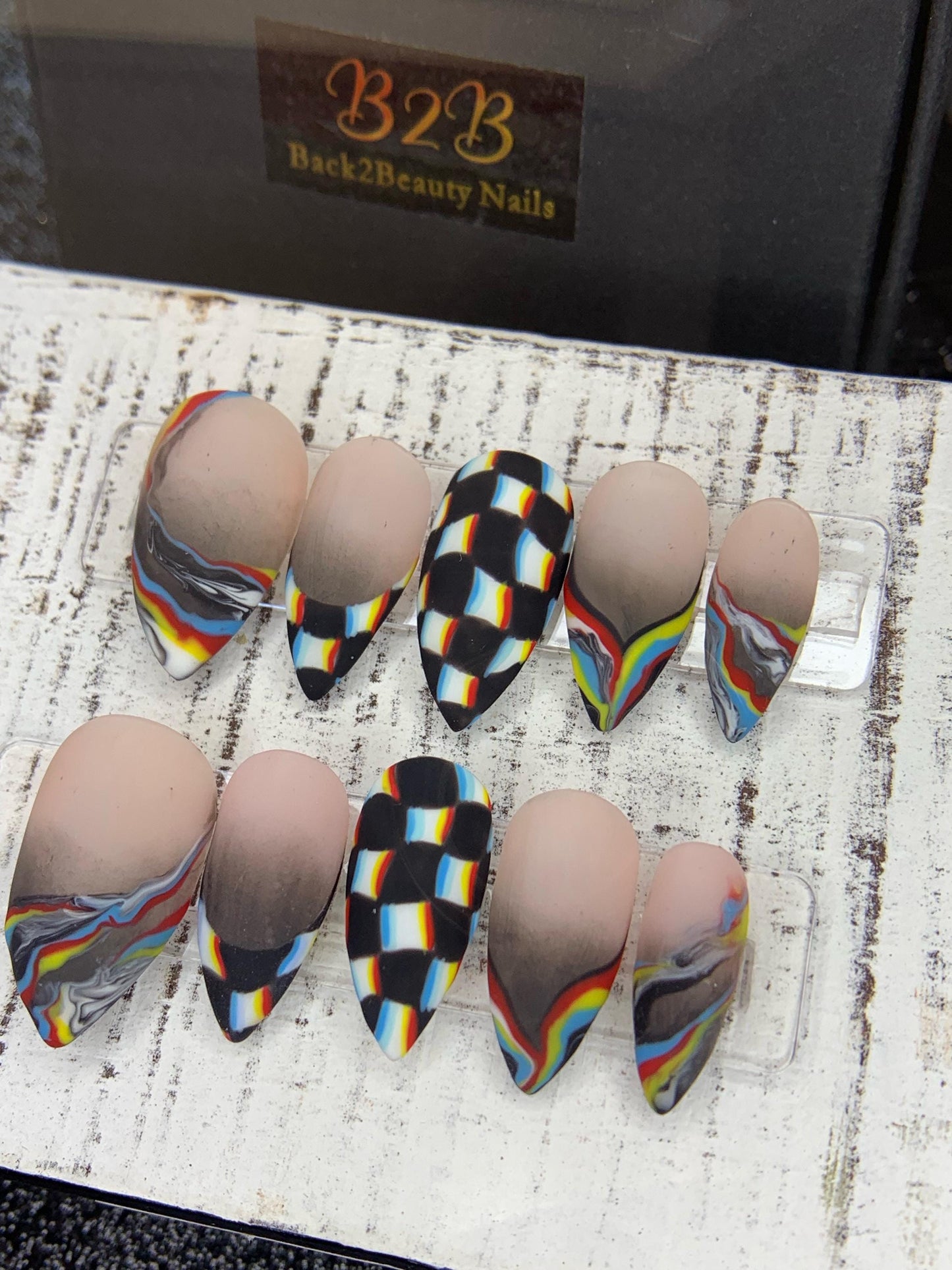 Optical Illusion Nails/ Trippy Press on Nails/ Reusable Unique Press on Nails/ Limited quantity