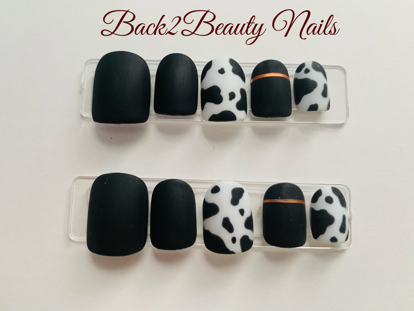Reusable Cow Print Press On Nails, Handmade Western Style Nails